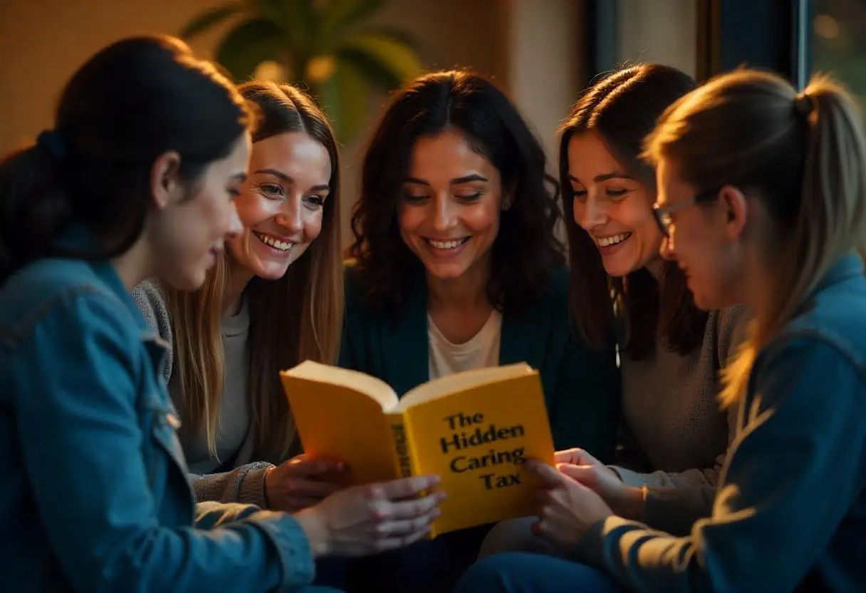 group of caregivers reading book image